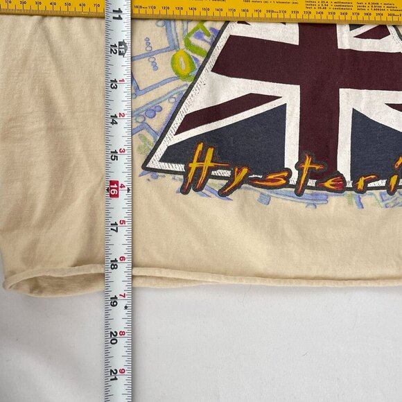 Def Leppard Hysteria Boxy Fit Crop Shortsleeve T-Shirt Graphic Tee Cream Women M - Picture 8 of 10